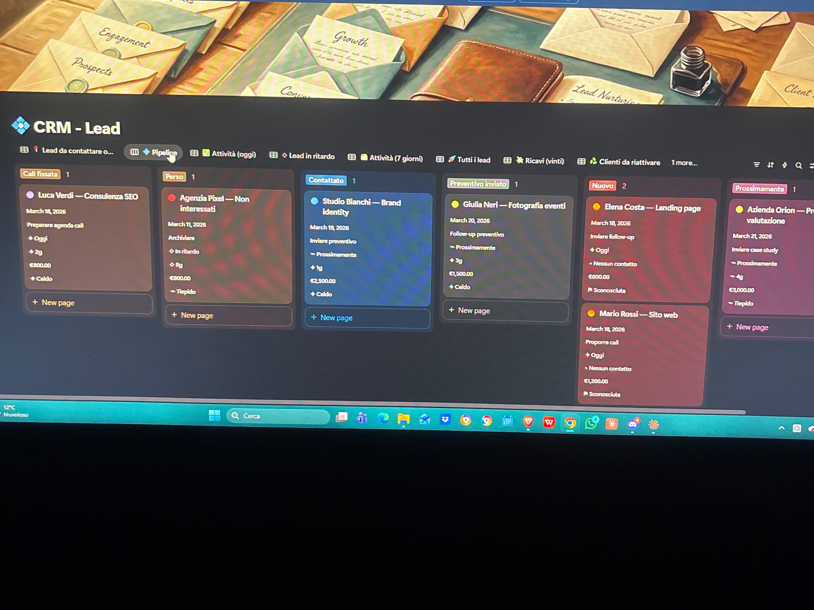 Follow-up Machine (Notion) — CRM per freelance